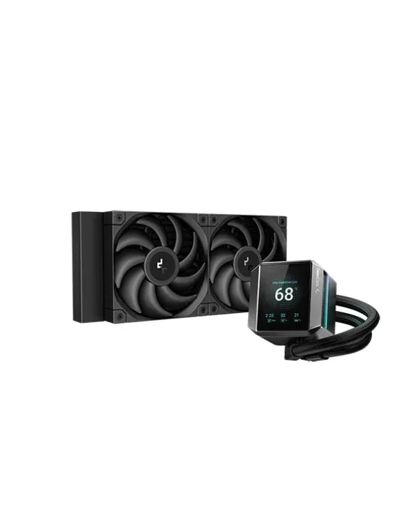DeepCool Mystique 240 ARGB 240mm AIO Liquid Cooler 2.8" LCD Screen - R-LX550-BKADSNC-G-1