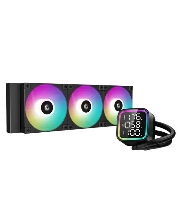 DeepCool - LD360 360mm AIO Liquid Cooler with Real-Time CPU Status Screen and ARGB Fans - R-LD360-BKMSN-G-1