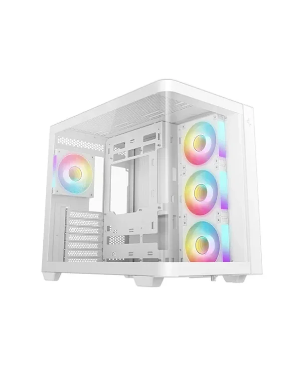 01 DeepCool CG530U 4F White Curved Glass Panoramic Dual-Chamber ATX Mid-Tower Case - R-CG530U-WHAGA4-G