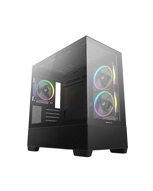Deepcool CG380 3F Panoramic Micro-ATX PC Case Black - R-CG380-BKAGM3-G