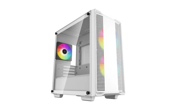 DeepCool CC360 White ARGB Micro-ATX Case Tempered Glass 3 Fans - R-CC360-WHAPM3-G-1