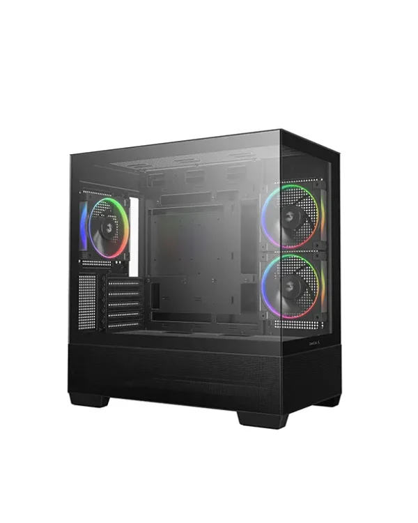 Deepcool CG380 3F Panoramic Micro-ATX PC Case Black - R-CG380-BKAGM3-G
