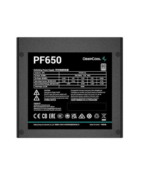DeepCool PF650 650W 80 Plus ATX Power Supply - R-PF650D-HA0B-US