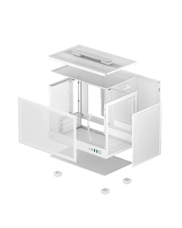 04 (1) DeepCool CH160 Mesh White Portable Mini-ITX Case High-Airflow 240mm AIO Support - R-CH160-WHNMI0-G-1