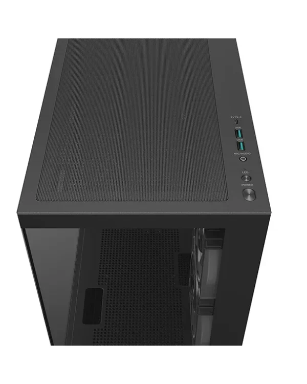 Deepcool CG380 3F Panoramic Micro-ATX PC Case Black - R-CG380-BKAGM3-G