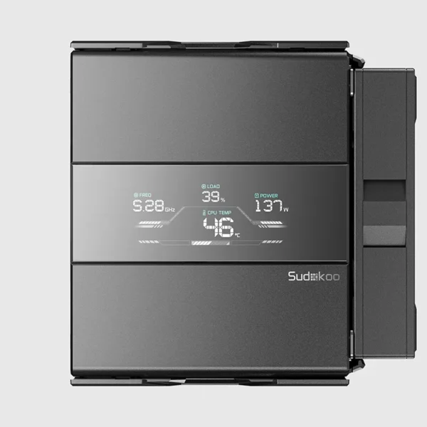 SUDOKOO SK620V Dual-Tower CPU Air Cooler with Digital Display - Black - R-SK620V-BKNDAN-GAS