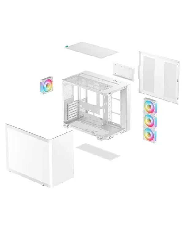 05 (1) DeepCool CG530U 4F White Curved Glass Panoramic Dual-Chamber ATX Mid-Tower Case - R-CG530U-WHAGA4-G