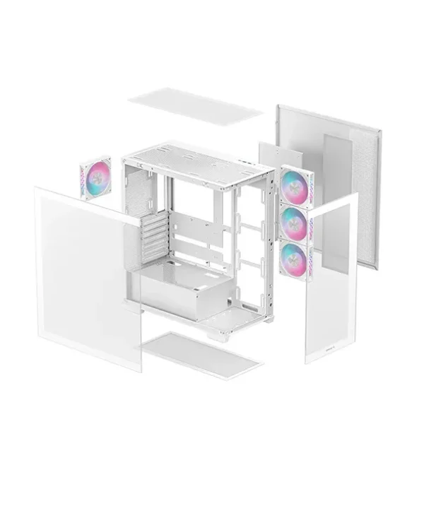 Deepcool - CG580 4F V2 Panoramic ATX Mid-Tower Tempered Glass Case White - R-CG580-WHADA4-G-2