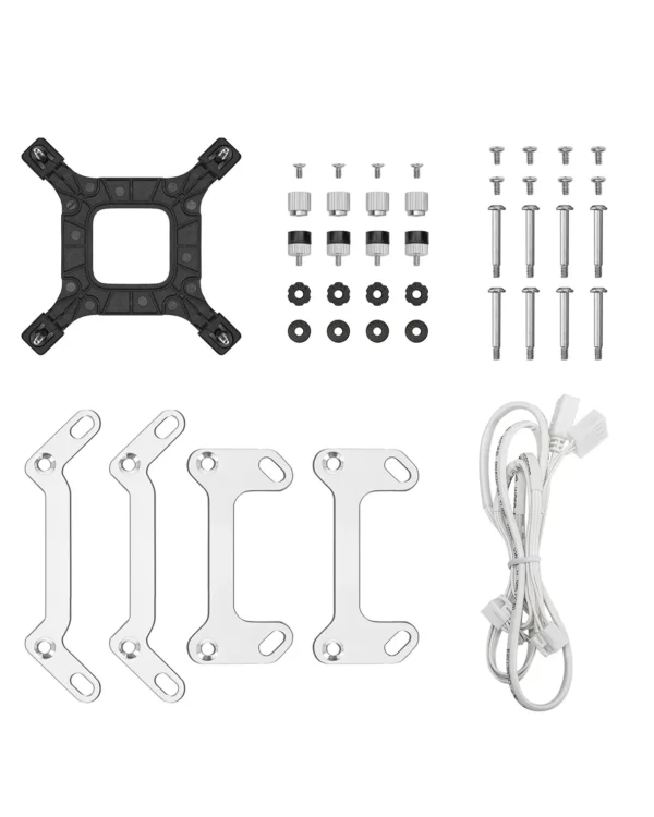 DeepCool LM240 White 240mm AIO Liquid Cooler with 2.4" IPS Display and ARGB Fans - R-LM240-WHDMMC-1