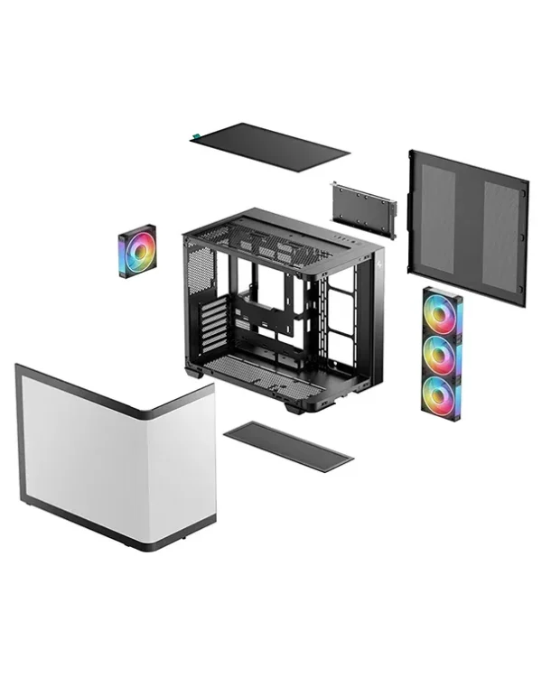 05 DeepCool CG530U 4F Curved Glass Panoramic Dual-Chamber ATX PC Case Black - R-CG530U-BKAGA4-G