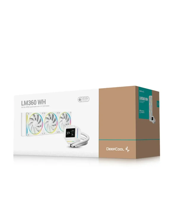 06 (1) DeepCool LM360 White Mystique 360 WH ARGB 360mm AIO Liquid Cooler 2.83" TFT LCD - R-LM360-WHDMMC-1