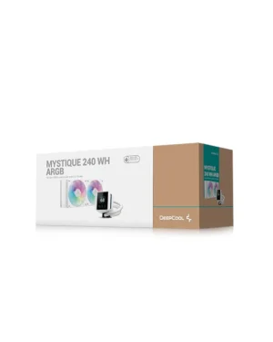 DeepCool - Mystique 240 White ARGB 240mm AIO Liquid Cooler 2.8" LCD Screen - R-LX240-WHDSNMCP-G-1