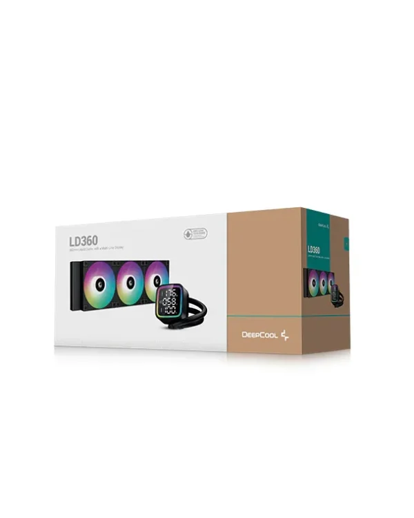DeepCool - LD360 360mm AIO Liquid Cooler with Real-Time CPU Status Screen and ARGB Fans - R-LD360-BKMSN-G-1