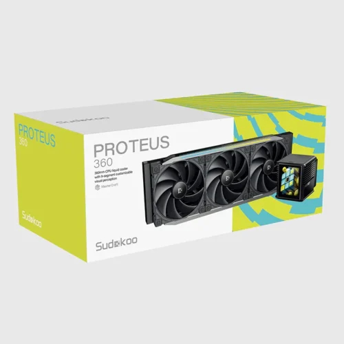 Sudokoo PROTEUS 360 Intelligent CPU Liquid Cooler with 3.4-inch LCD Display - R-PTS360-BKDSMP-GAS-1