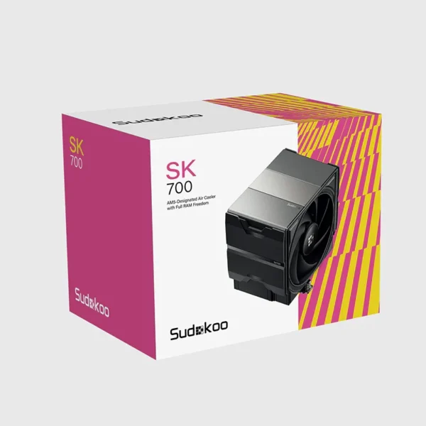 Sudokoo SK700 High-Performance 220W TDP Single Tower CPU Air Cooler - Black - R-SK700-BKNPAN-GAS