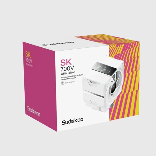 SUDOKOO SK700V White Single-Tower CPU Air Cooler with Digital Display - 220W TDP - R-SK700V-WHNDAN-GAS