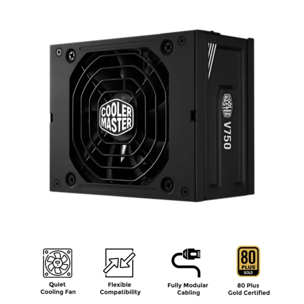 Cooler Master V SFX Gold 750W 80 Plus Gold ATX 3.1 Fully Modular SFX Power Supply - MPY-7501-SFHAGV-3EUS