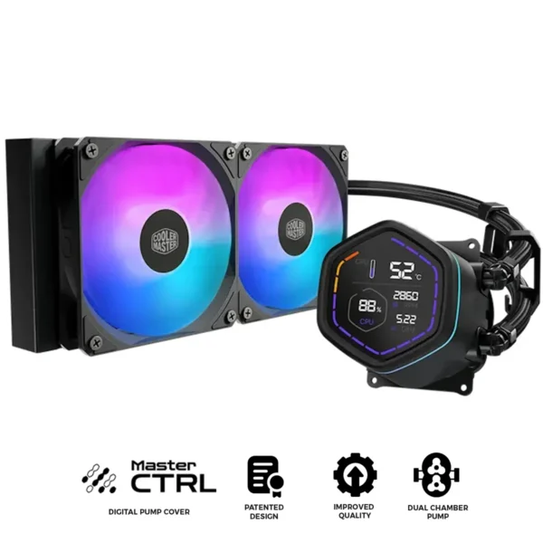 Cooler Master MasterLiquid Core Nex Digital 240 Black ARGB Liquid CPU Cooler - MLX-D24M-A18PA-RD