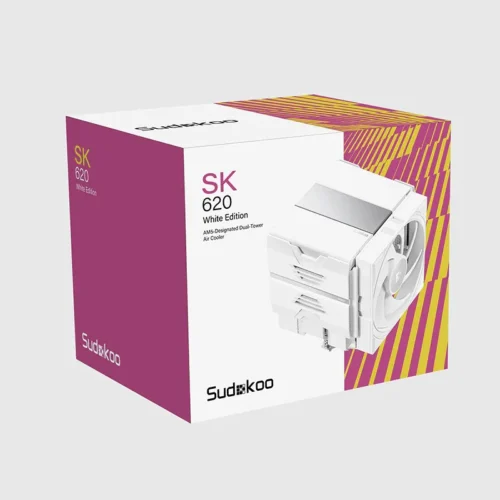 SUDOKOO SK620 White Dual-Tower CPU Air Cooler - AM5 - R-SK620-WHNPAN-GAS