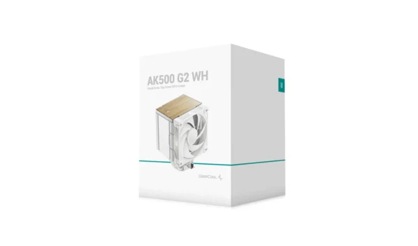 DeepCool AK500 G2 White High Performance CPU Air Cooler 5 Heat Pipes 120mm PWM Fan Wood Grain - R-AK500G2-WHNNMN-GJD