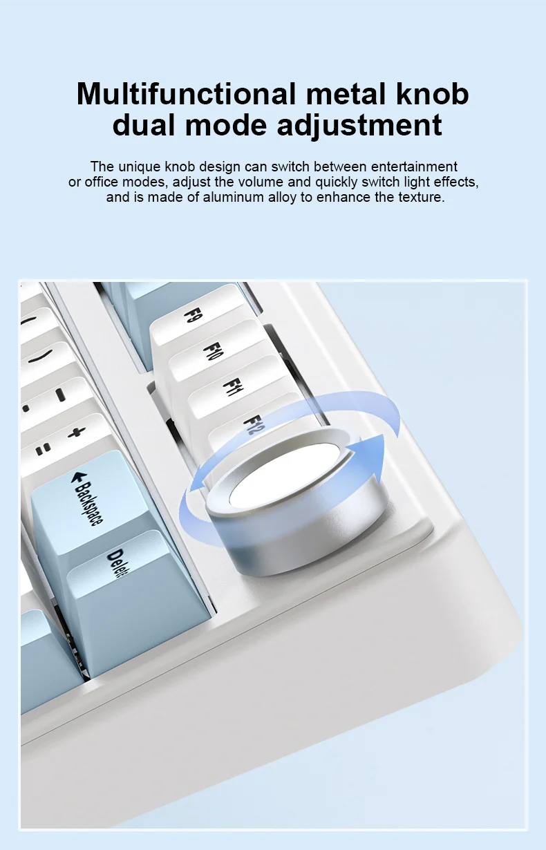 AULA F75 Tri-Mode Gasket Mechanical Wireless 75% Gaming Keyboard 80-Key RGB Tri-Mode Bluetooth 2.4G | 7 Colors | 2 Contour Series