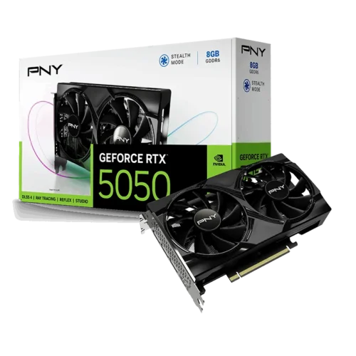 PNY GeForce RTX 5050 8GB GDDR6 Dual Fan Blackwell Architecture PCIe 5.0 Graphics Card - VCG50508DFXPB1