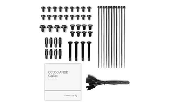 DeepCool CC360 White ARGB Micro-ATX Case Tempered Glass 3 Fans - R-CC360-WHAPM3-G-1