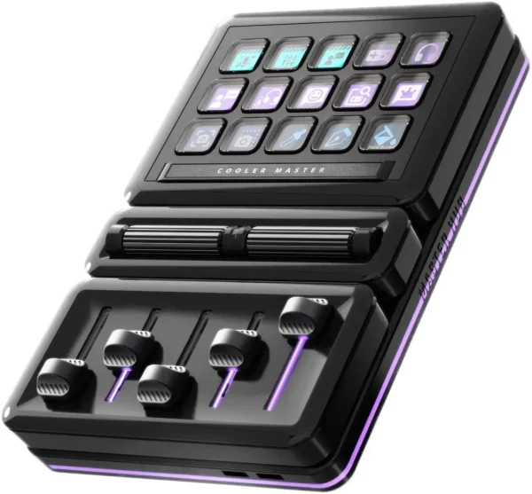15-500-002-10 Cooler Master Master Hub Stream Kit Modular Control System 15 Key IPS Display 5 Faders 2 Rollers - MHSK13AA00