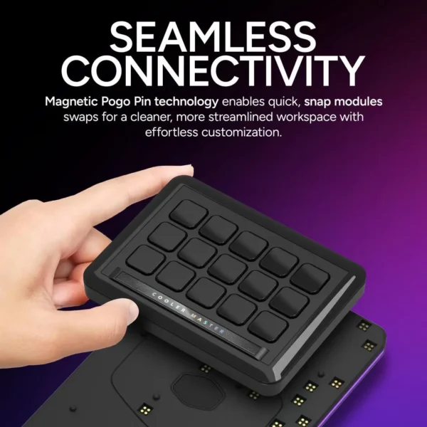 15-500-002-12 (1) Cooler Master Master Hub Stream Kit Modular Control System 15 Key IPS Display 5 Faders 2 Rollers - MHSK13AA00