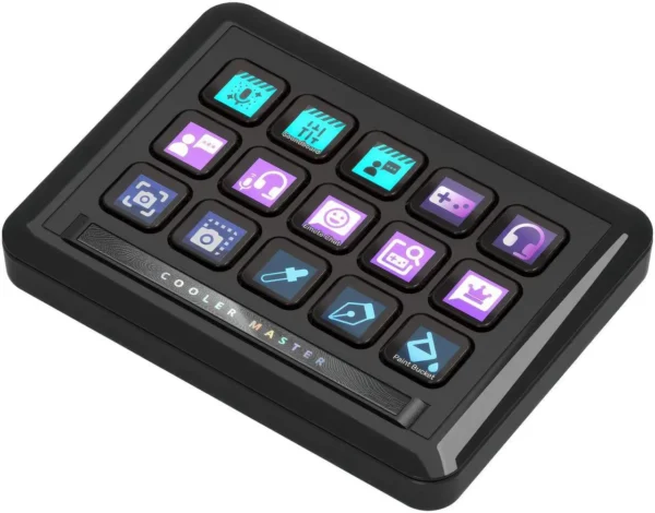 15-500-002-19 Cooler Master Master Hub Stream Kit Modular Control System 15 Key IPS Display 5 Faders 2 Rollers - MHSK13AA00