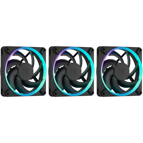 Fractal Design Momentum 12 RGB 120mm PWM ARGB Case Fan 3-Pack Black - FD-F-MR1-1203