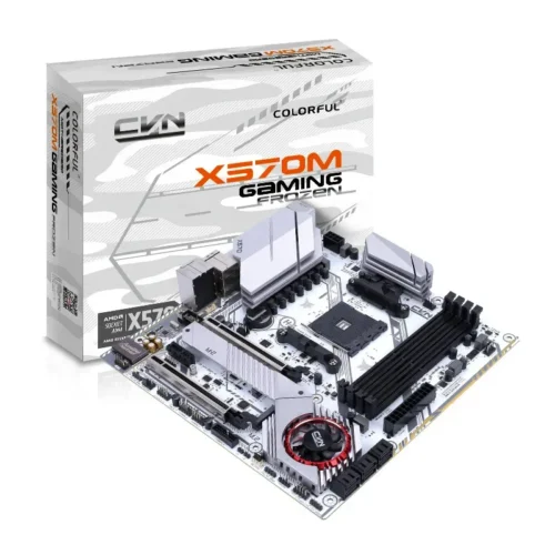 Colorful CVN X570M GAMING FROZEN V14 AMD X570 mATX White Motherboard - COLORFUL CVN X570M GAMING FROZEN V14 - WHITE