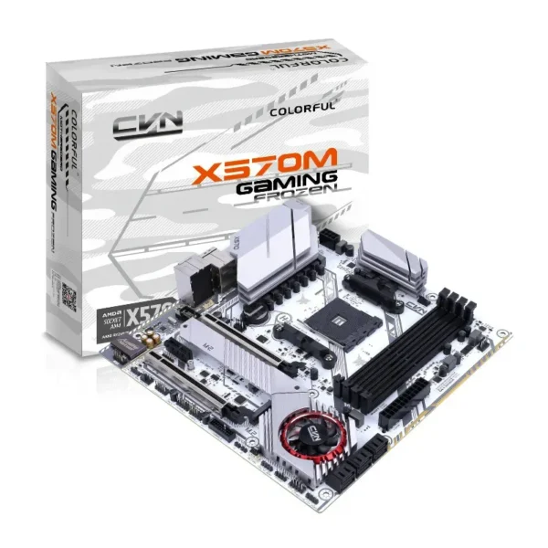 Colorful CVN X570M GAMING FROZEN V14 AMD X570 mATX White Motherboard - COLORFUL CVN X570M GAMING FROZEN V14 - WHITE