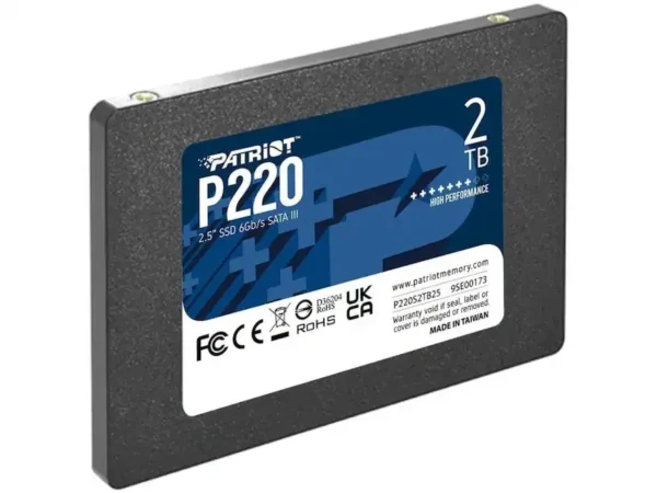 Patriot - P220 2TB Internal SSD - 2.5 Inch SATA III - Up to 550MB/s - P220S2TB25