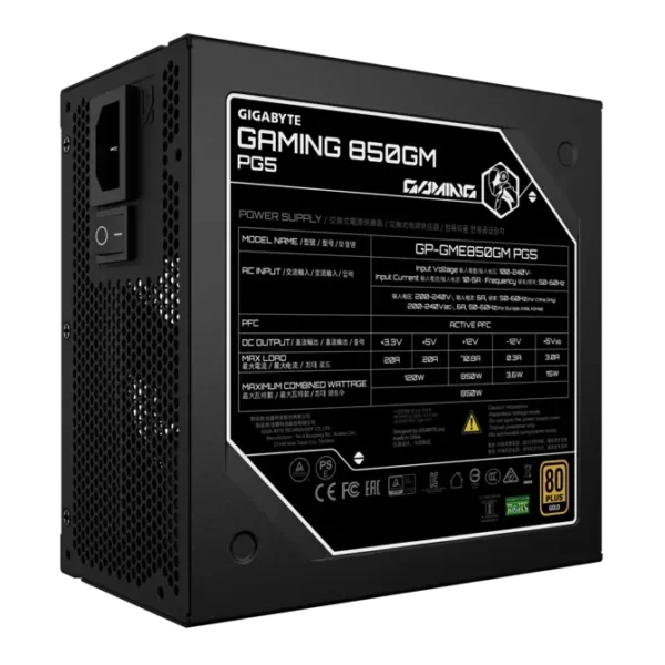 GIGABYTE GAMING PG5 80 PLUS Gold Fully Modular ATX 3.1 PCIe 5.1 Power Supply - GP-GME750GM-PG5 | GP-GME850GM-PG5