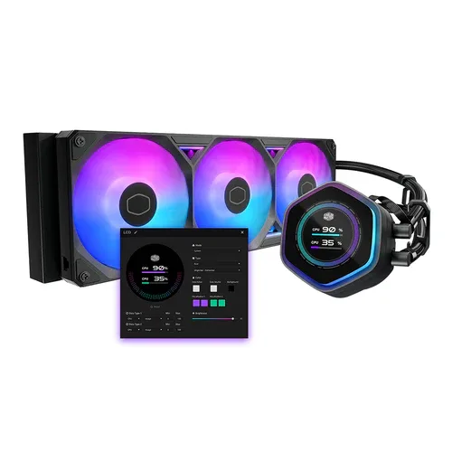 Cooler Master MasterLiquid 360 Atmos II LCD ARGB Black 360mm Liquid CPU Cooler - MLX-D36M-A25SZ-L1