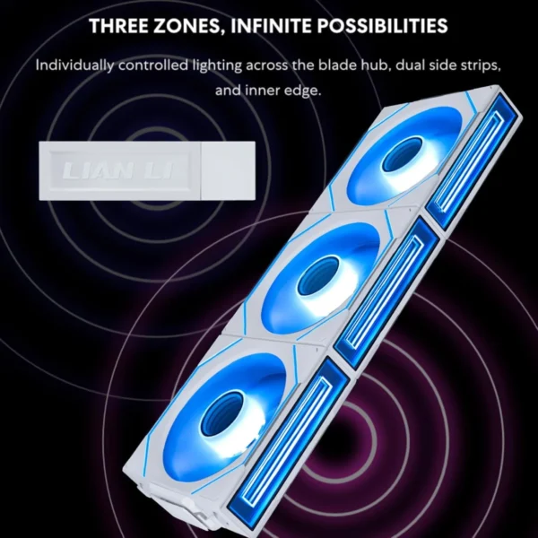 Lian Li UNI FAN SL-INF Wireless 120mm White 3-Pack ARGB Fluid Dynamic Bearing - G99.12SLIN1W3W.00