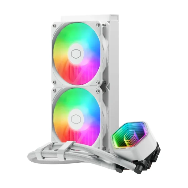 Cooler Master MasterLiquid 240 Core II White Edition ARGB 240mm AIO Liquid CPU Cooler - MLW-D24M-A18PA-RW