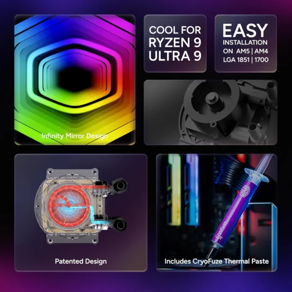 Cooler Master MasterLiquid 360 Core II Black ARGB 360mm AIO Liquid CPU Cooler - MLW-D36M-A18PA-R1