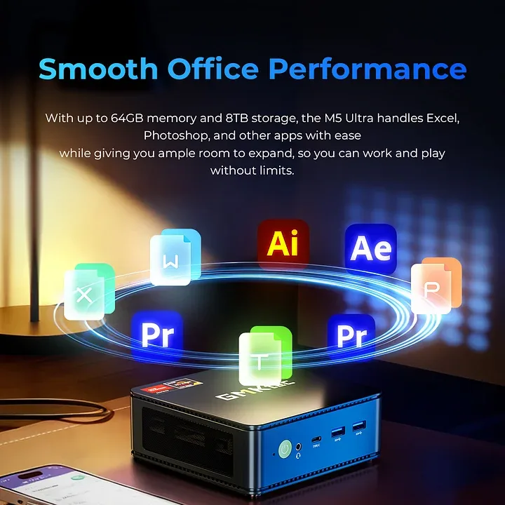 GMKtec NucBox M5 Ultra Mini PC AMD Ryzen 7 7730U 16GB RAM 512GB SSD Dual 2.5G LAN - GMKtec Nucbox M5 Ultra