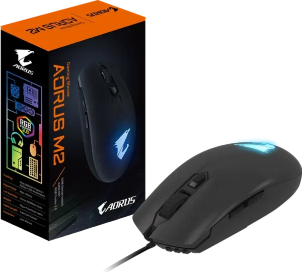 800 (5) GIGABYTE AORUS M2 Ambidextrous Lightweight RGB Gaming Mouse 6200 DPI Pixart 3327 - GP-AORUS-M2
