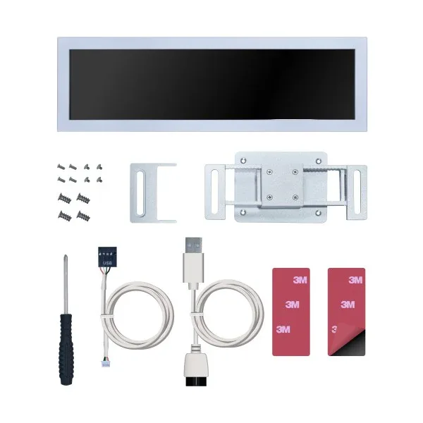 8in_14 Lian Li 8.8" Universal Screen Mount White PC Hardware Monitor 60Hz IPS LCD 1920x480 ARGB - G89.SM088W.00