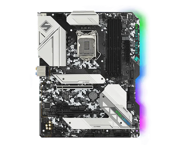 ASRock B460 Steel Legend Intel B460 LGA1200 ATX Motherboard 2.5G LAN PCIe 3.0 DDR4 - ASROCK B460 STEEL LEGEND