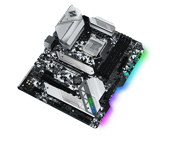 ASRock B460 Steel Legend Intel B460 LGA1200 ATX Motherboard 2.5G LAN PCIe 3.0 DDR4 - ASROCK B460 STEEL LEGEND