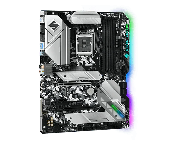 ASRock B460 Steel Legend Intel B460 LGA1200 ATX Motherboard 2.5G LAN PCIe 3.0 DDR4 - ASROCK B460 STEEL LEGEND