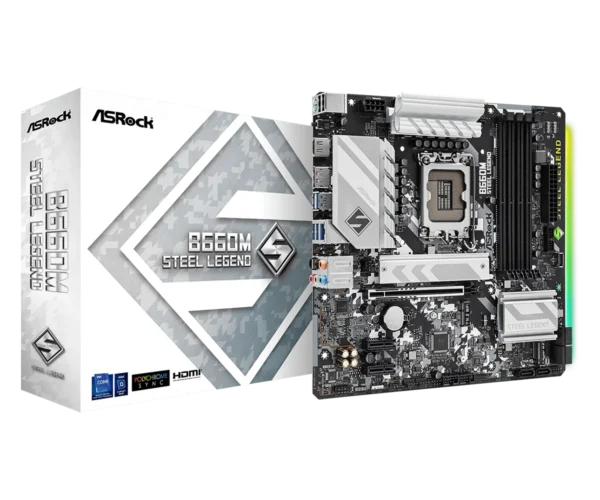 ASRock B660M Steel Legend Intel B660 LGA1700 DDR4 Micro ATX Motherboard - ASROCK B660M STEEL LEGEND