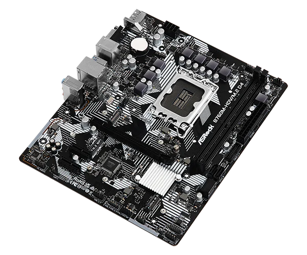 ASRock B760M-HDV/M.2 D4 - Micro ATX, LGA1700, DDR4, PCIe 4.0, Gigabit LAN - ASROCK B760M-HDV/M.2 D4