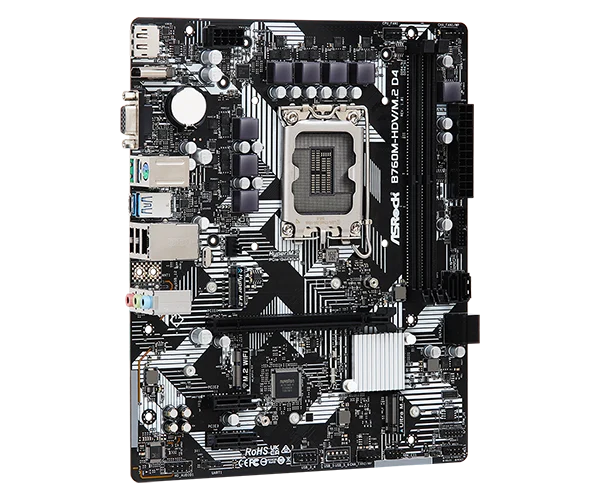 ASRock B760M-HDV/M.2 D4 - Micro ATX, LGA1700, DDR4, PCIe 4.0, Gigabit LAN - ASROCK B760M-HDV/M.2 D4