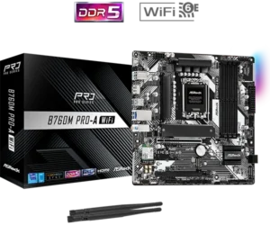 ASRock B760M Pro-A WiFi - Micro ATX, LGA1700, DDR5, PCIe 5.0, 2.5G LAN, Wi-Fi 6E - ASROCK B760M PRO-A WIFI