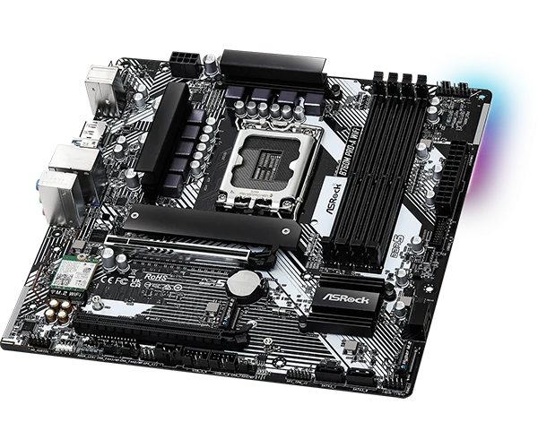 ASRock B760M Pro-A WiFi - Micro ATX, LGA1700, DDR5, PCIe 5.0, 2.5G LAN, Wi-Fi 6E - ASROCK B760M PRO-A WIFI
